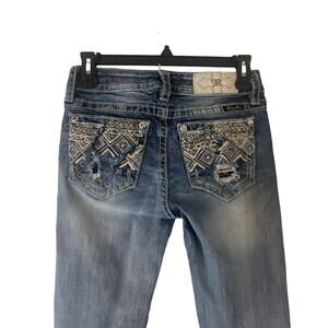 Miss Me Women's Size 25‎ Style M3103FA Western Embroidered Skinny Jeans
